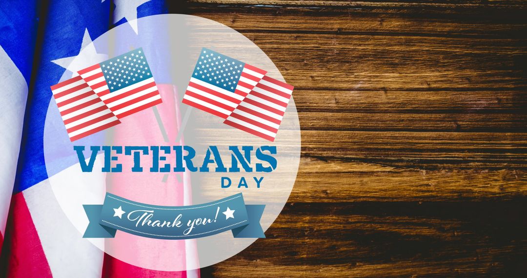 Veterans Day Celebration with Flags and Thank You Note