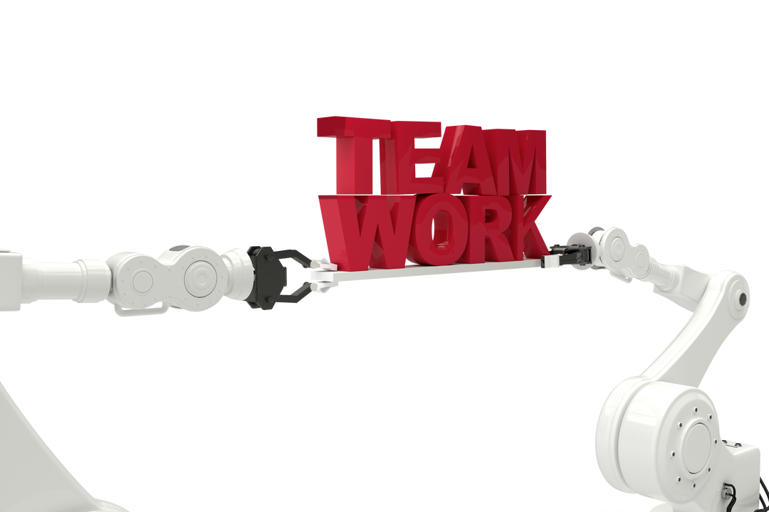 Transparent Background Robotic Arms Holding Teamwork Text - Download Free Stock Images Pikwizard.com