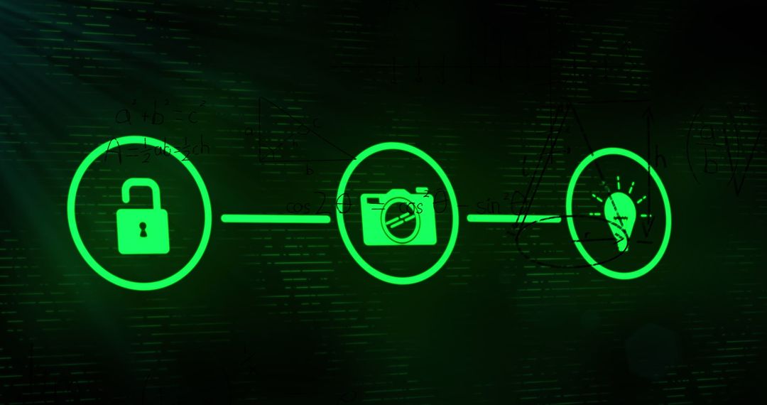 Digital Network with Security and Tech Icons Concept