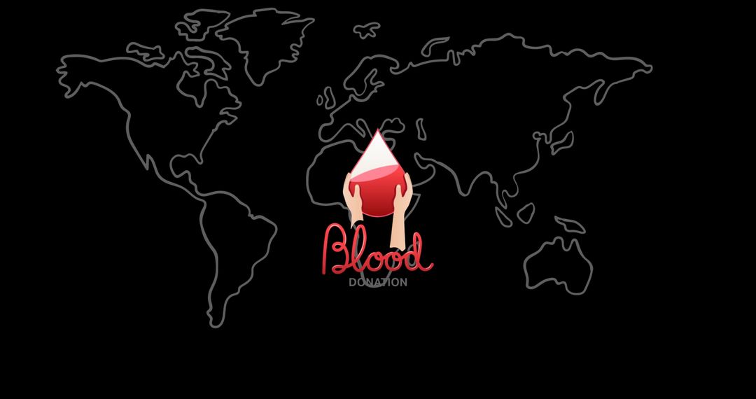 World blood donor day concept on world map background