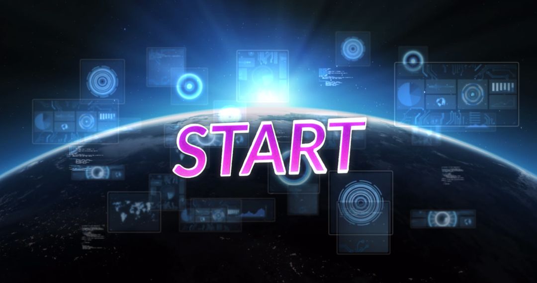 Start Text Over Digital Globe with Data Elements