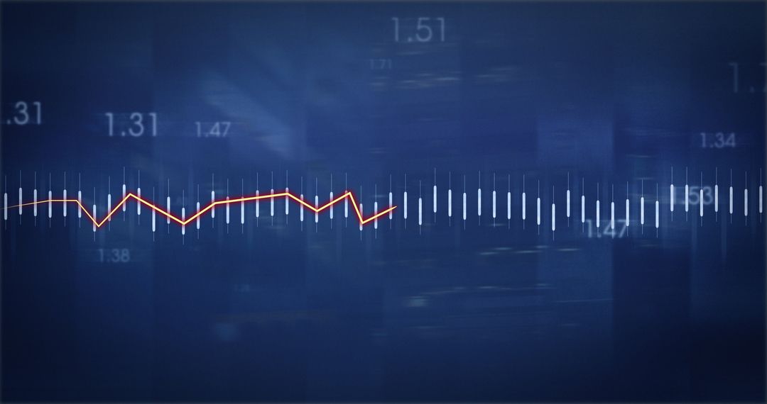 Digital Charts and Financial Data Background in Blue Tones