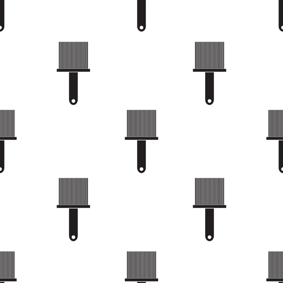 Seamless Paint Brushes Pattern on Transparent Background