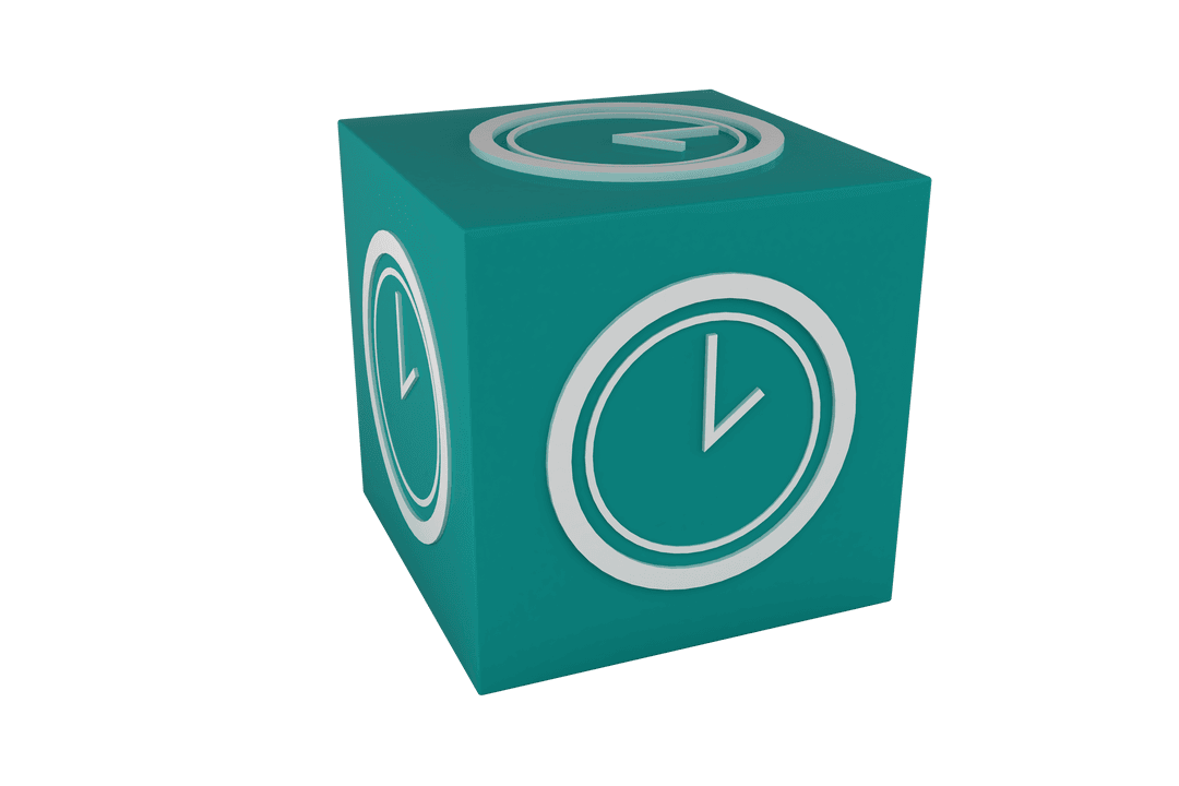 transparent cube with clock symbol on each face - Download Free Stock Images Pikwizard.com