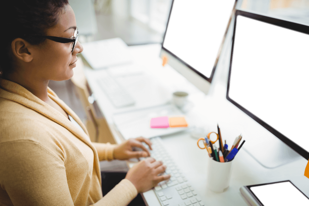 Business Professional Working Computer Office Transparent Screens