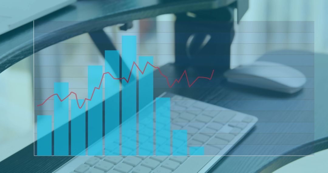 Visualizing Financial Data on Office Desk Analytics Concept
