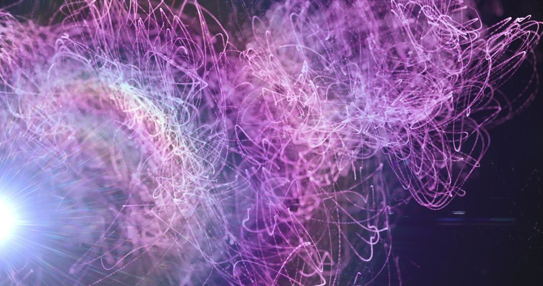 Abstract Purple Light Trails with Glowing Spotlight