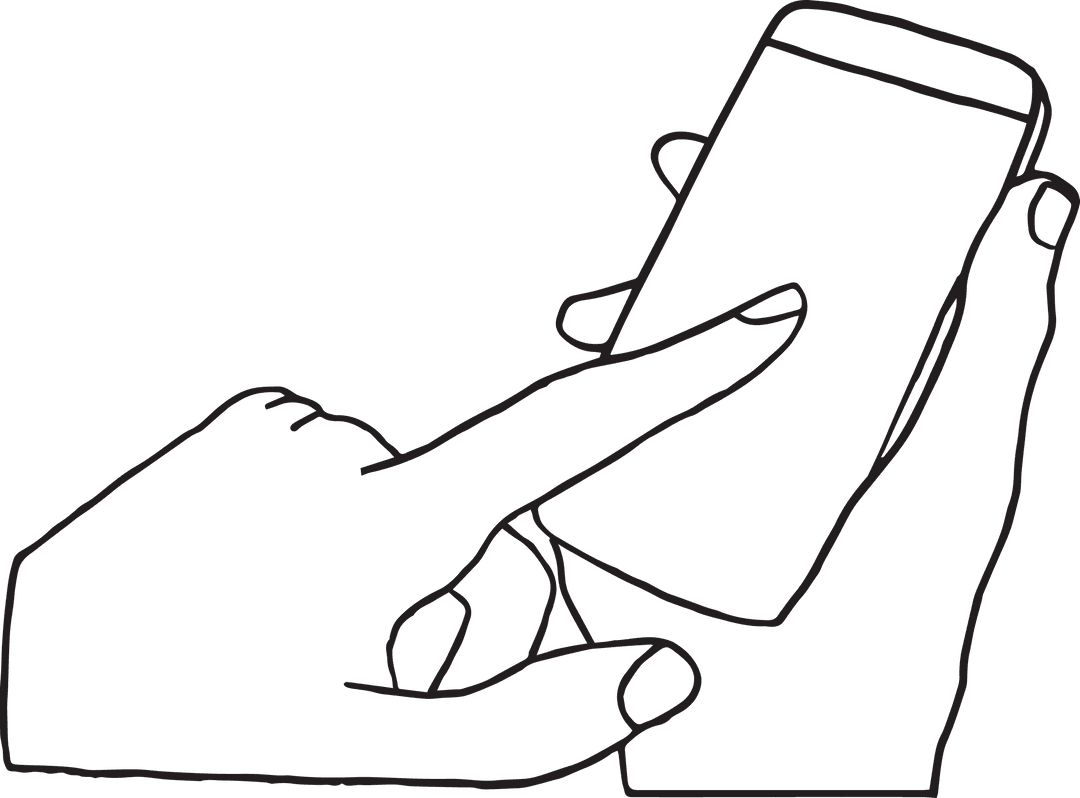 Transparent Hands Operating Smartphone Illustration in Simple Style