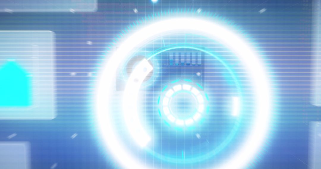 Futuristic Digital Interface Data Processing Visualization Zone