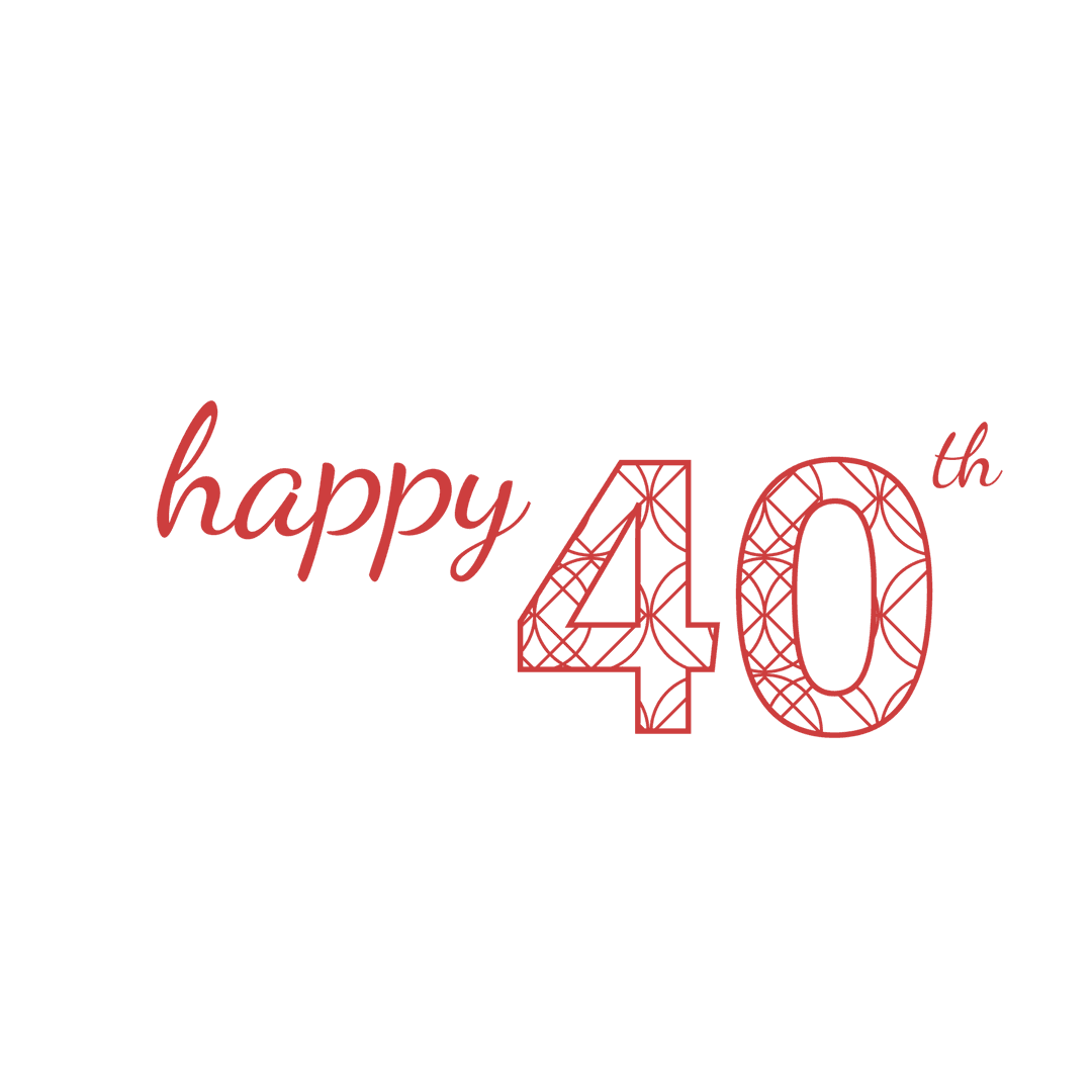 Transparent 40th Birthday Celebration Vector Design