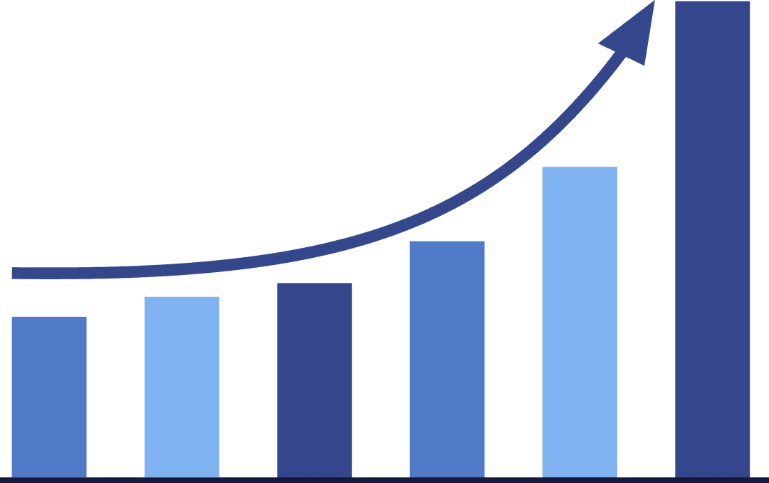 vector bar graph with rising arrow on transparent background - Download Free Stock Images Pikwizard.com