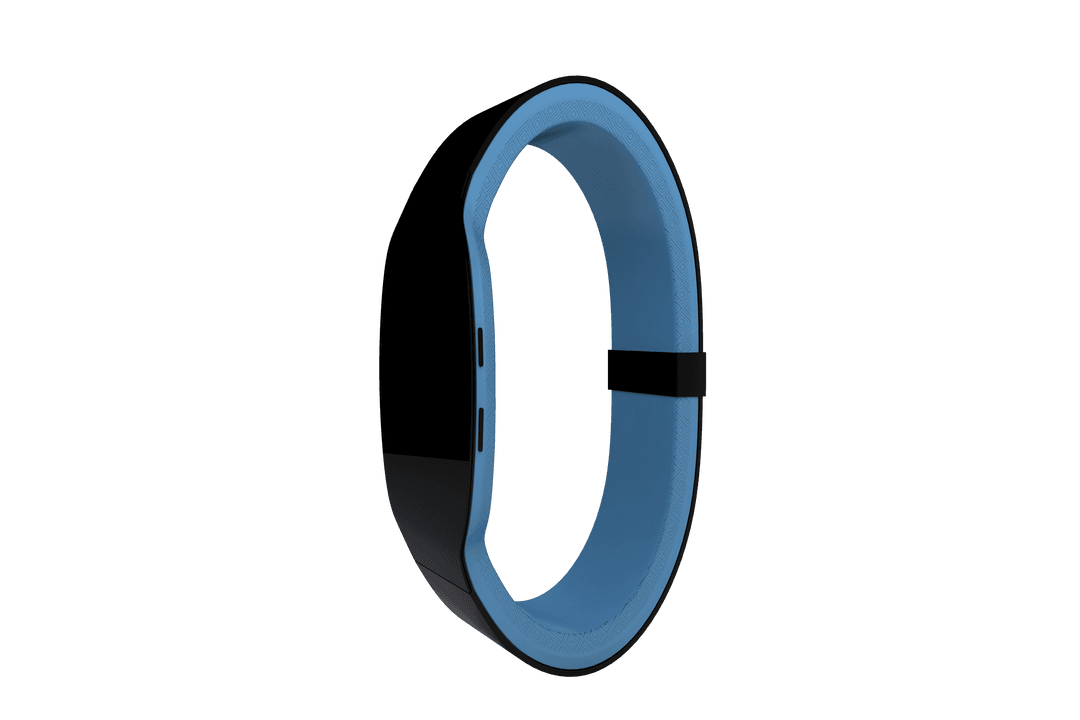 Stylish Black and Blue Smartwatch on Transparent Background