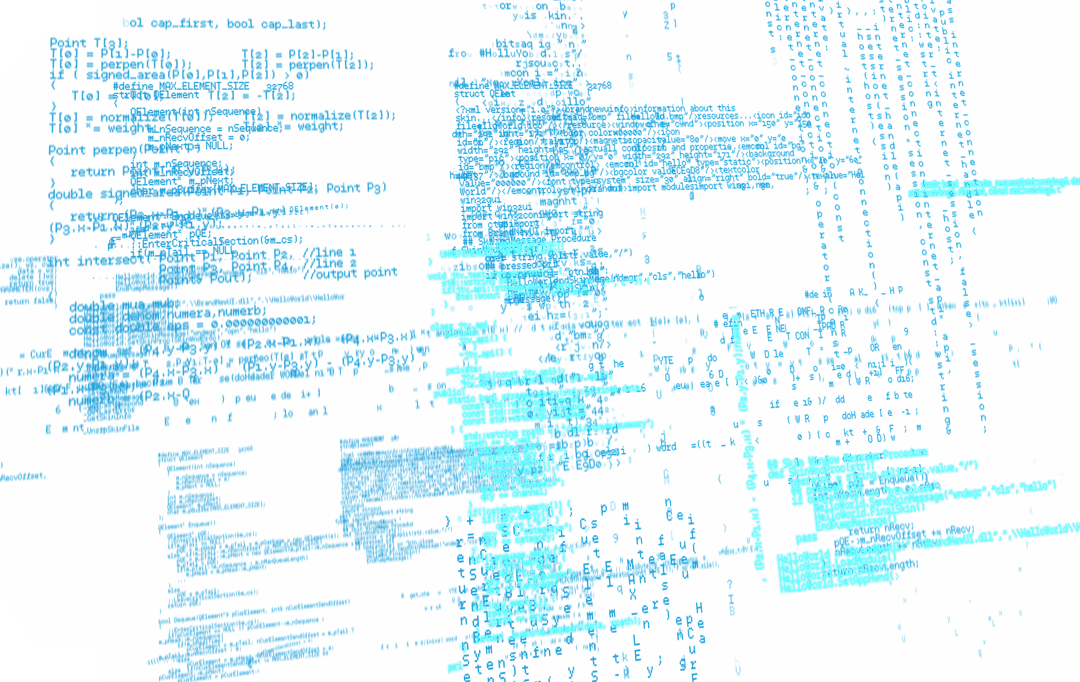 Abstract Blue Digital Texts on Transparent Background