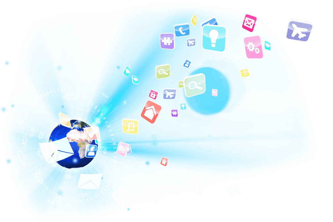 Global Digital Network and Communication Icons on Transparent Background - Download Free Stock Images Pikwizard.com