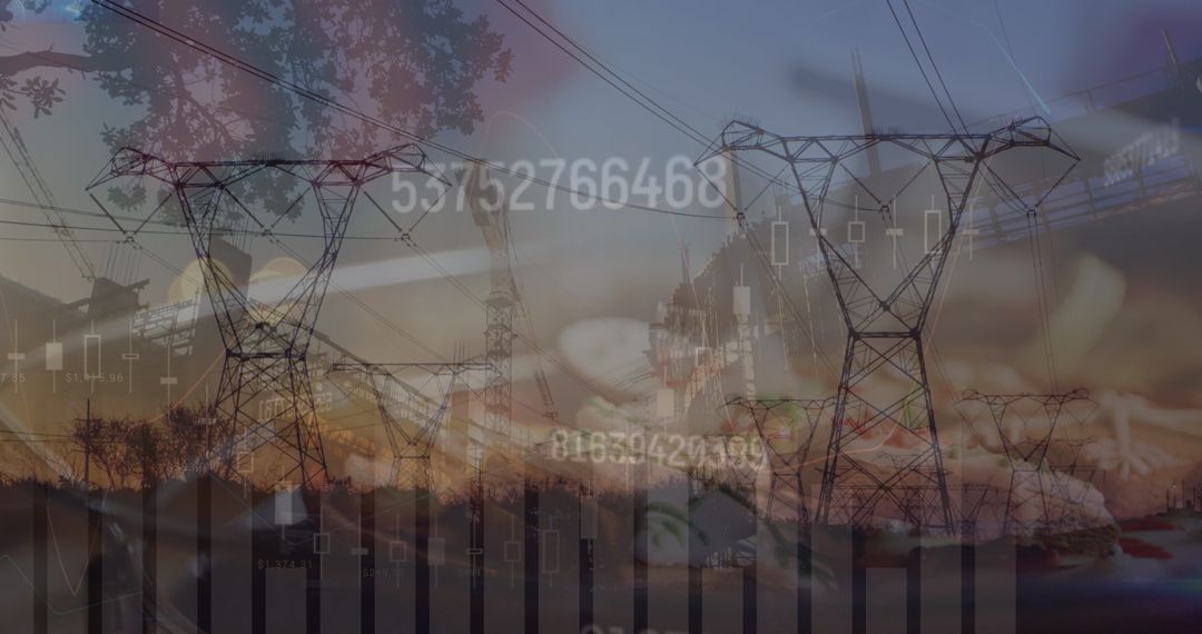 Digital Interface Overlay on Cityscape Highlights Modern Data Exchange