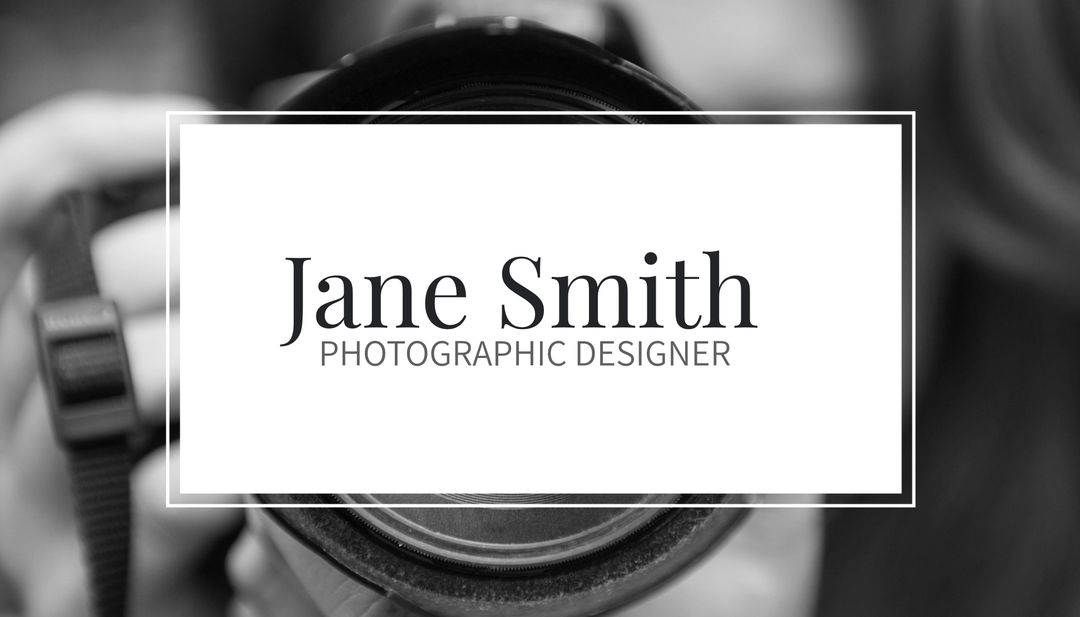 Professional Photographer Branding Design with Camera Lens Focus
