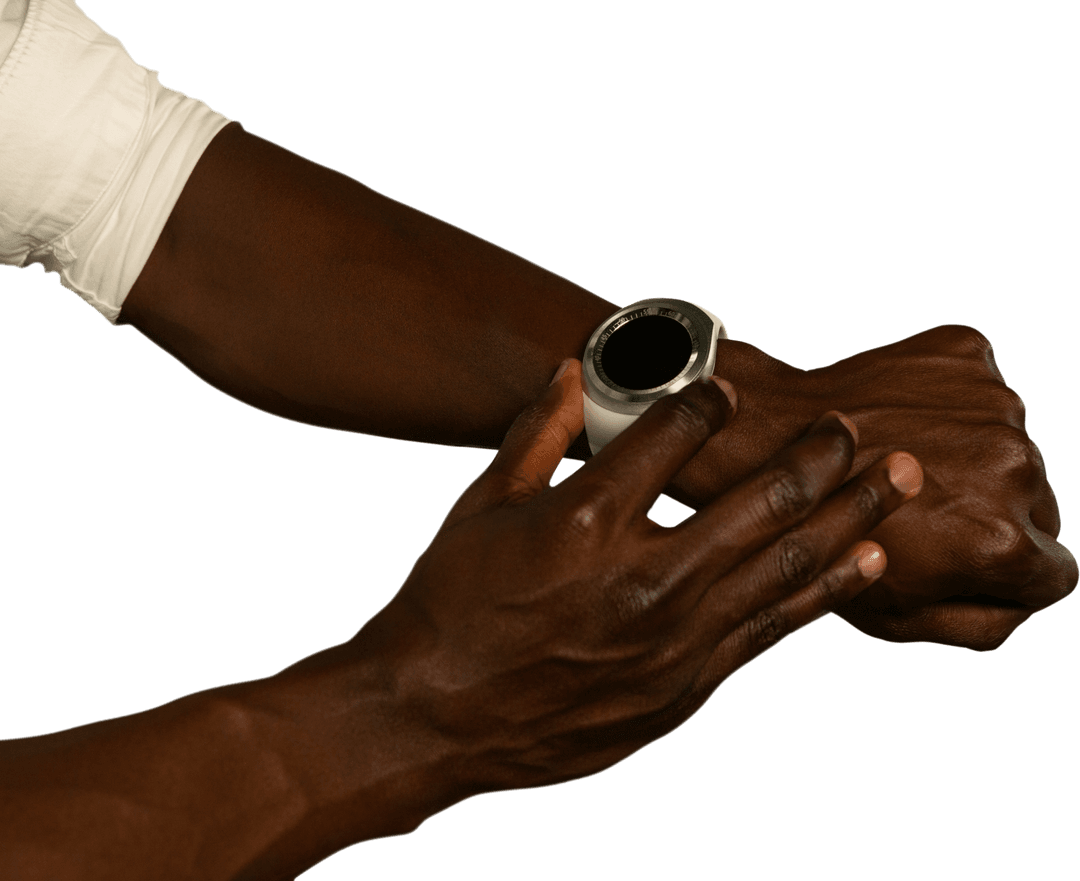 Transparent View of Hand Operated Smartwatch Navigation