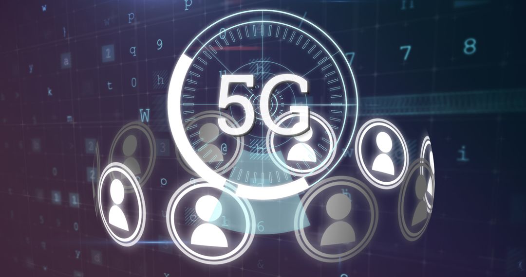 5G Network Connectivity with Cyber Security Alert Background