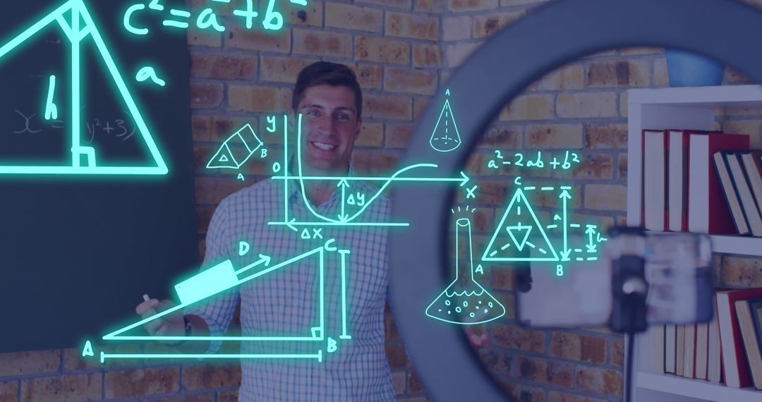 Teacher Vlogging Mathematics Lesson with Augmented Reality