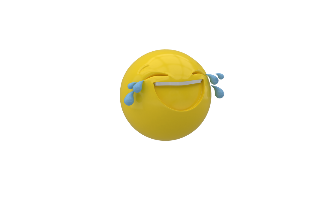 Three Dimensional Transparent Giggling Smiley Face Expressing Joy - Download Free Stock Images Pikwizard.com