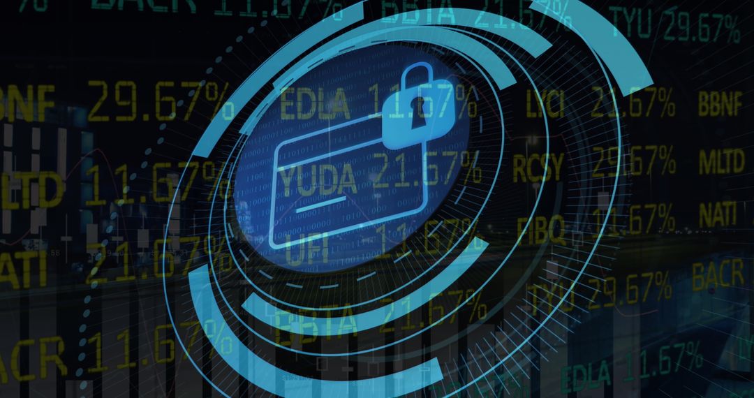 Futuristic Digital Display with Animated Data Visualization