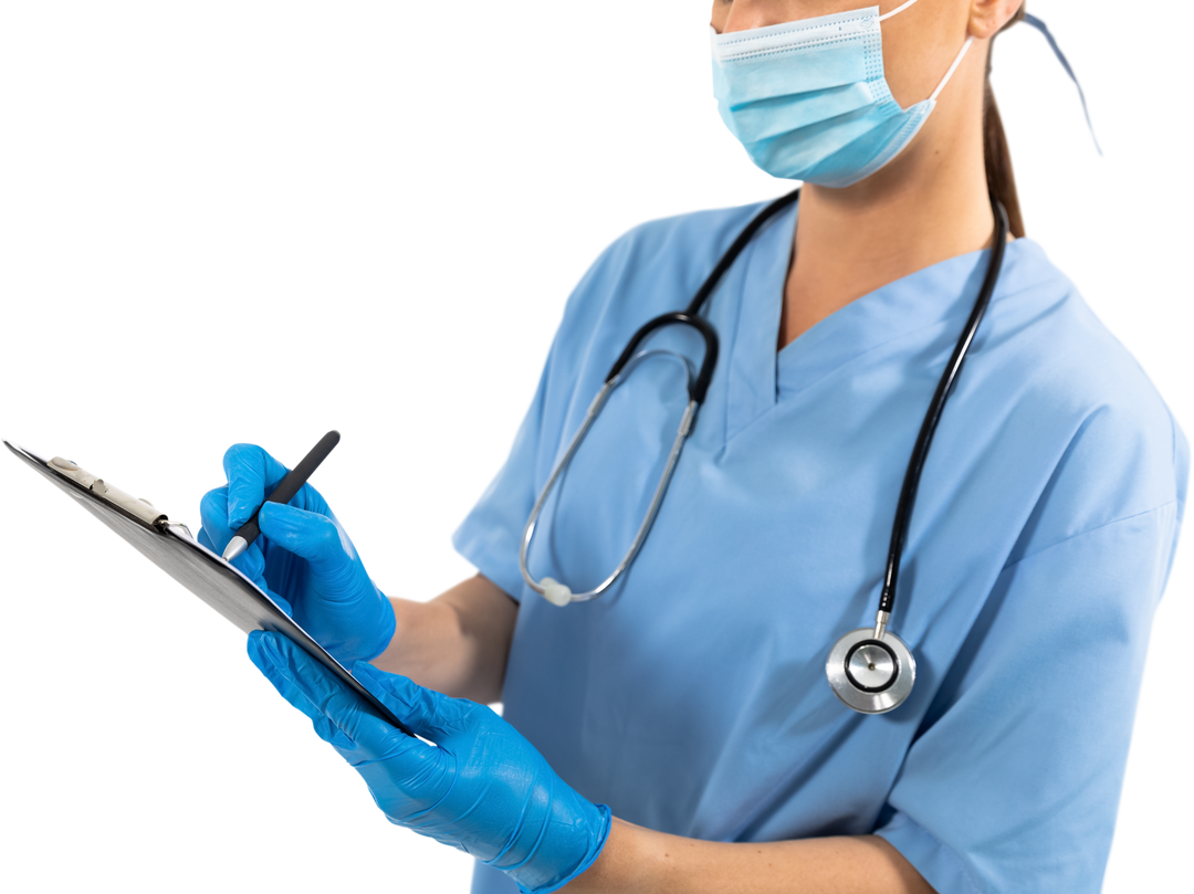 Hygienic Transparent Image of Female Healthcare Worker Writing Notes - Download Free Stock Images Pikwizard.com