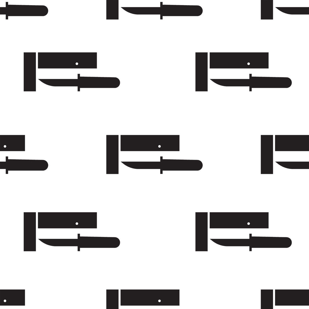 Seamless black repeating patterns on transparent background