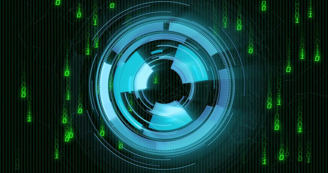 futuristic digital interface holographic display with binary code - Free Images, Stock Photos and Pictures on Pikwizard.com