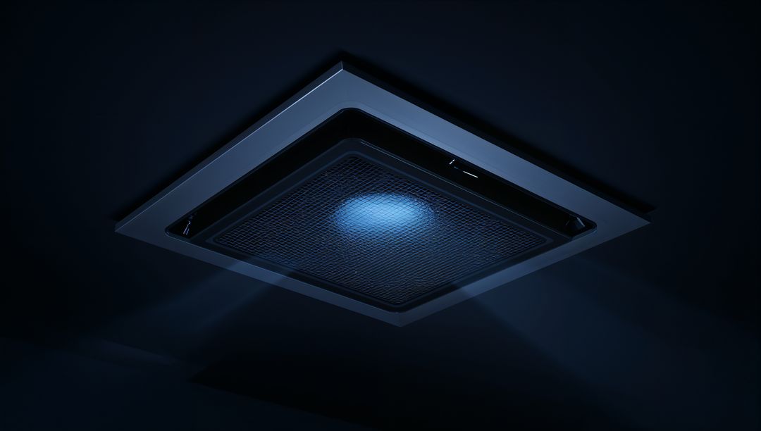 Futuristic Blue LED Ceiling Ventilation System