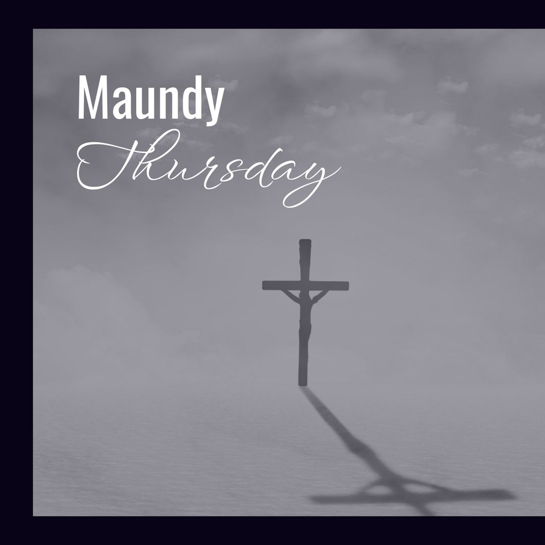 Maundy Thursday with Cross Shadow in Cloudy Sky