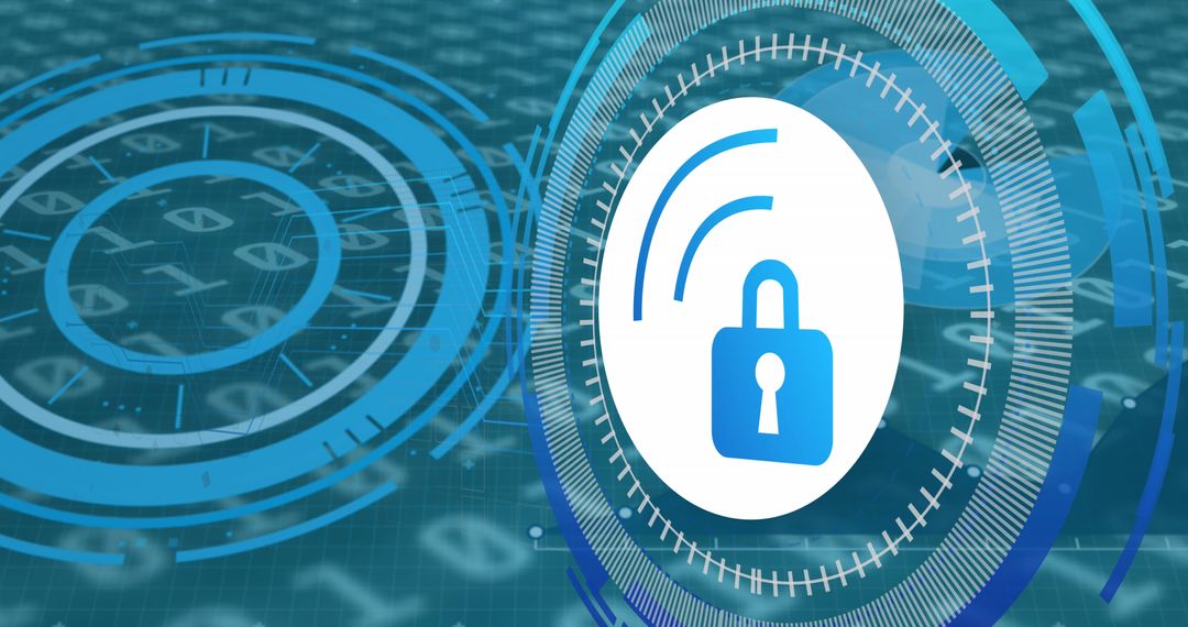 Digital Security Padlock Icon in Technology Interface