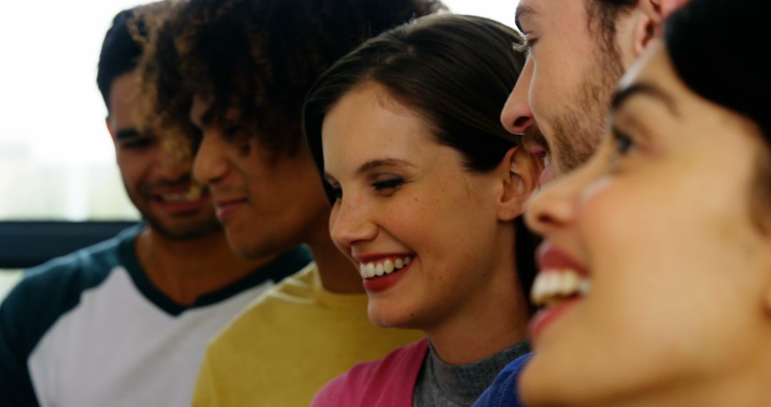 Diverse Group of Friends Smiling and Connecting - Free Images, Stock Photos and Pictures on Pikwizard.com