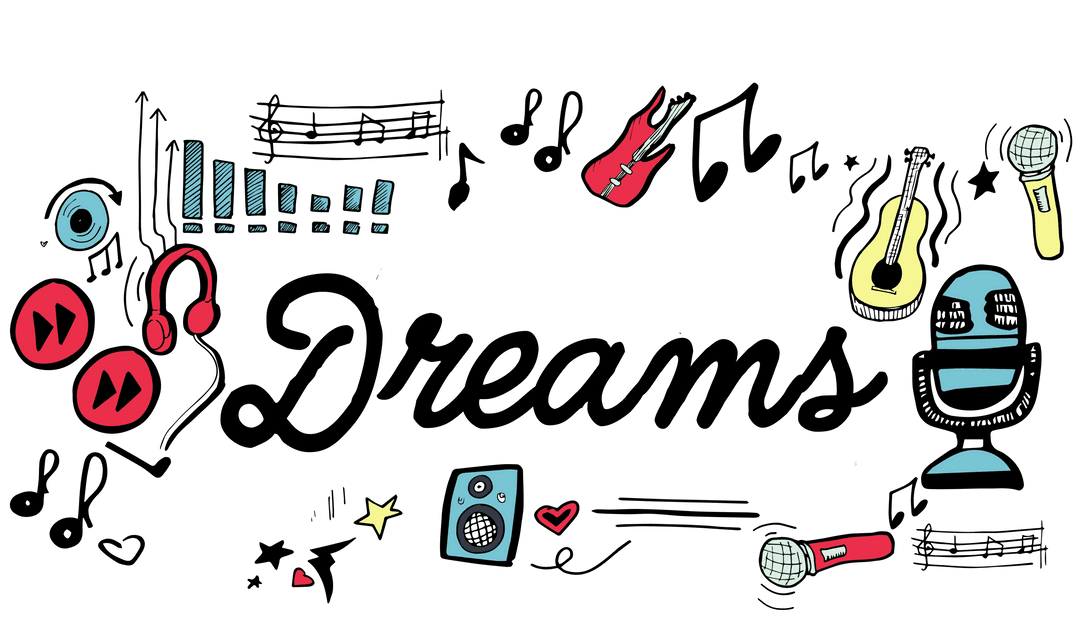 Transparent Music Dreams Vector with Musical Elements