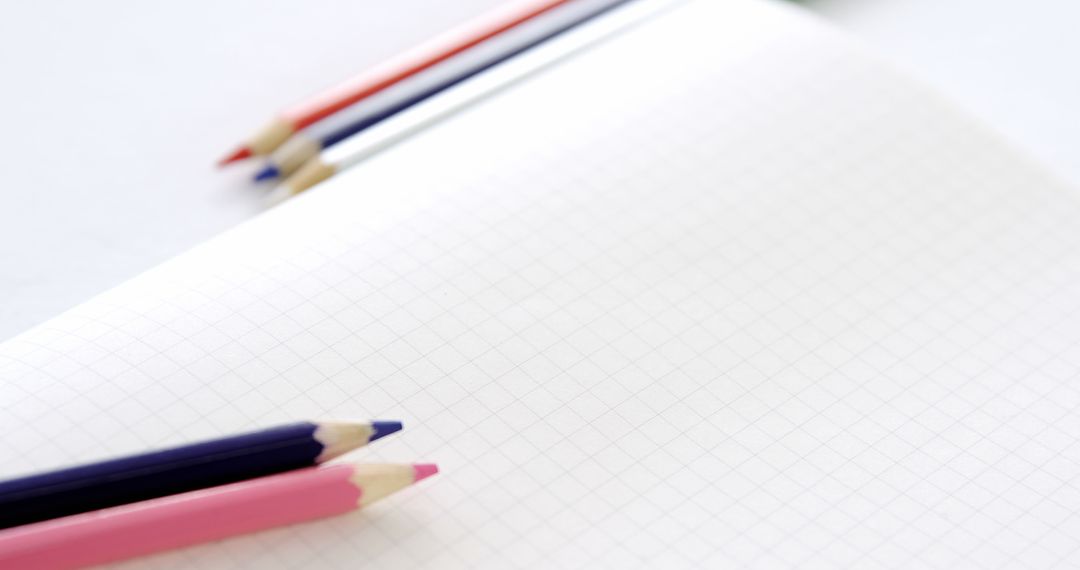 Colored Pencils and Graph Notebook for Education and Art