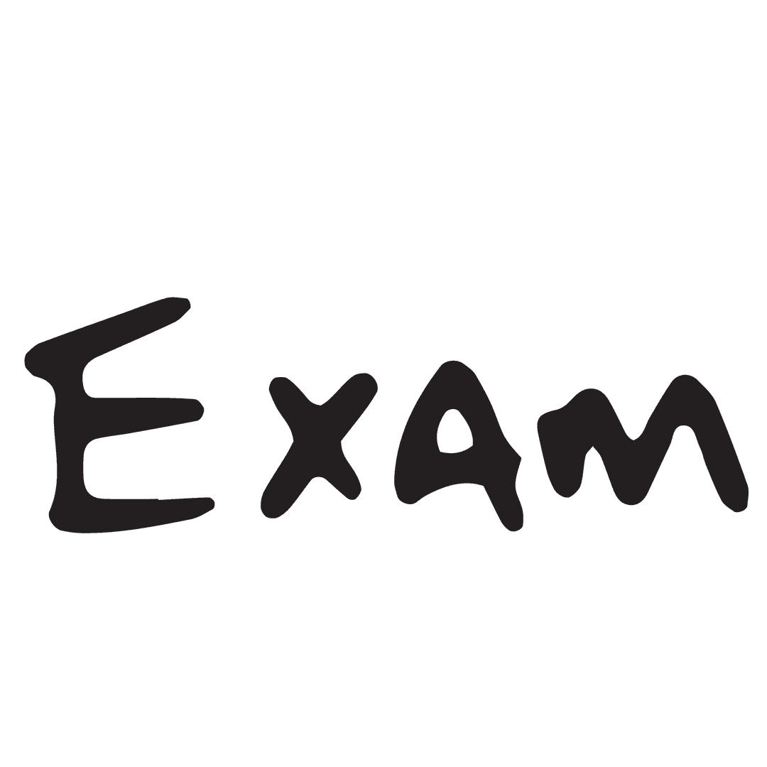 Exam Text Vector Illustration on Transparent Background