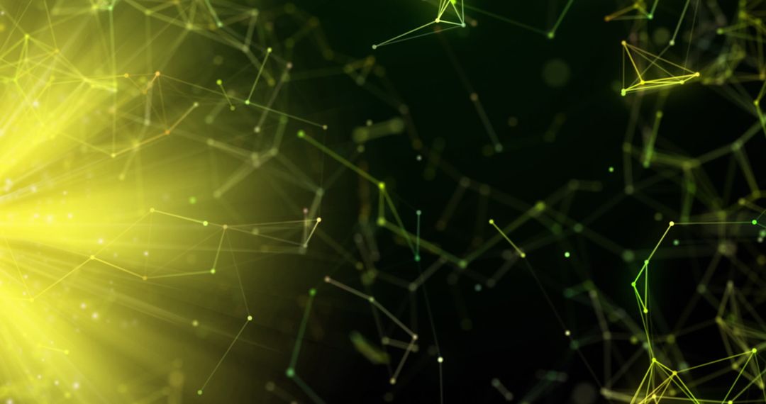 Abstract Network Connections and Yellow Light Digital Art