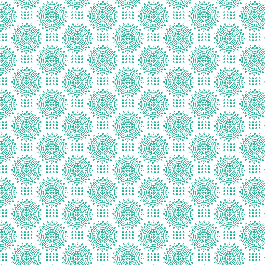 Green Rosette Pattern on Transparent Background, Seamless Vector