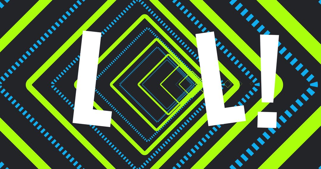 Vibrant LOL Typography with Geometric Patterns