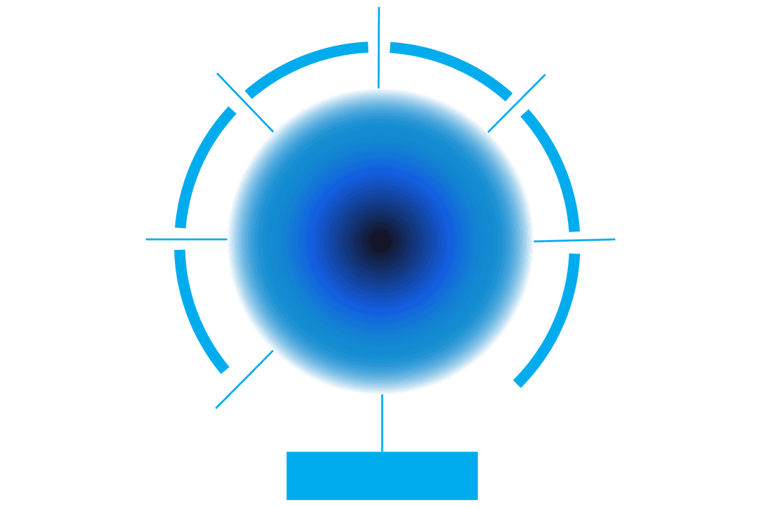 Futuristic Blue Glowing Interface Design with Transparent Elements