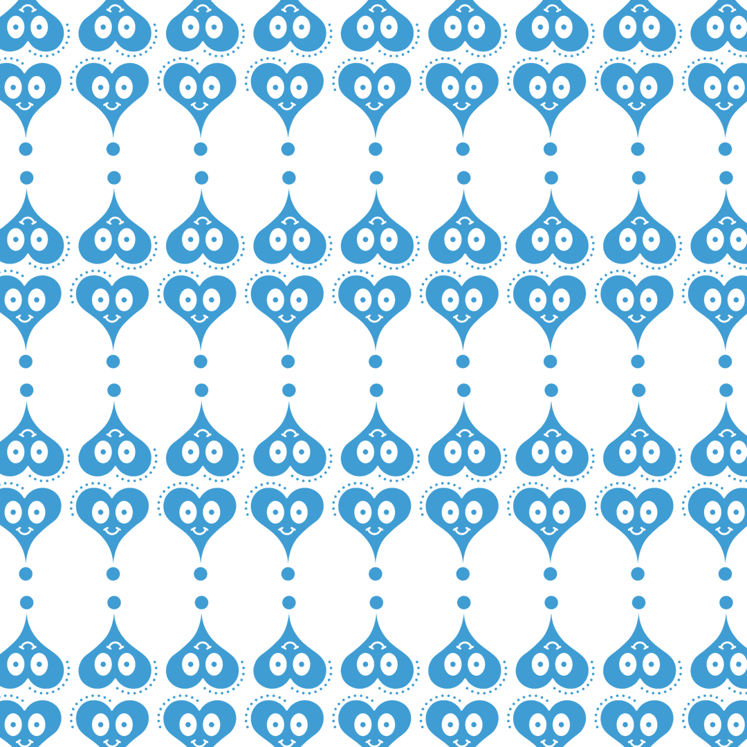 Blue Heart Pattern Illustration on Transparent Background
