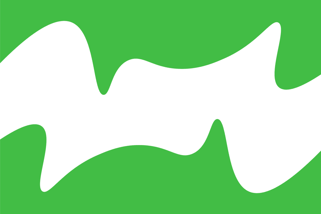 Abstract Green Waves on Transparent Background