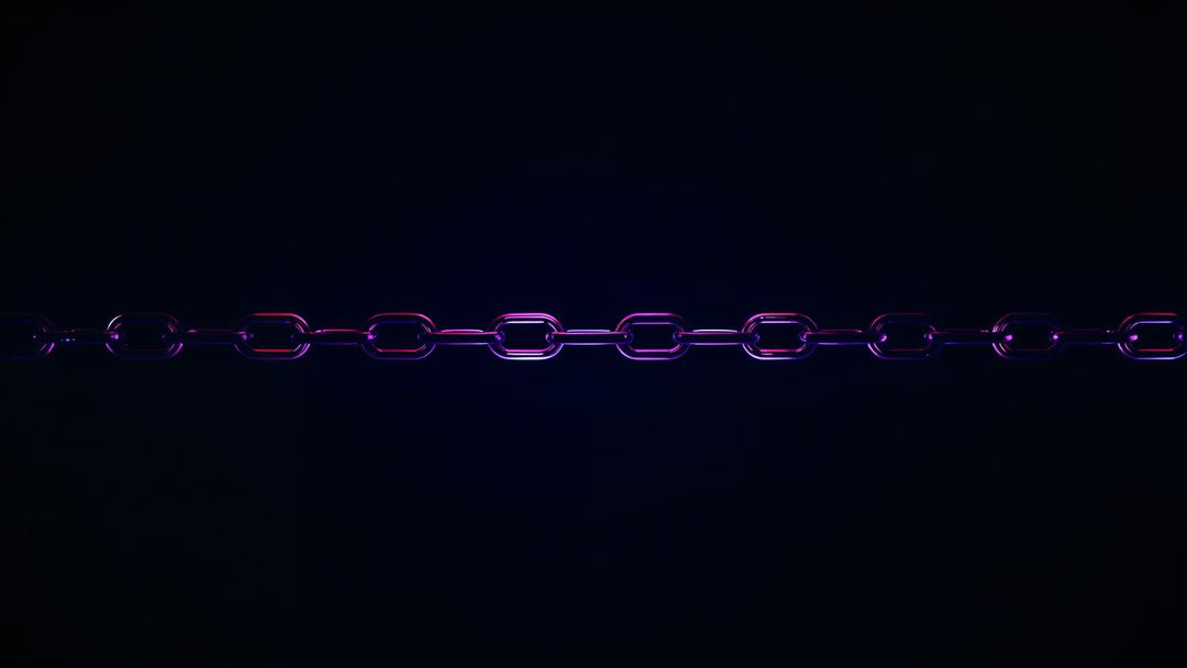 Neon-Lit Metal Chain in Vibrant Purple and Pink