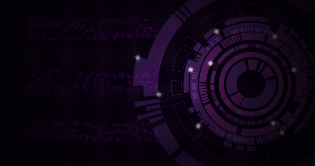 Futuristic Digital Interface with Dynamic Purple Circles