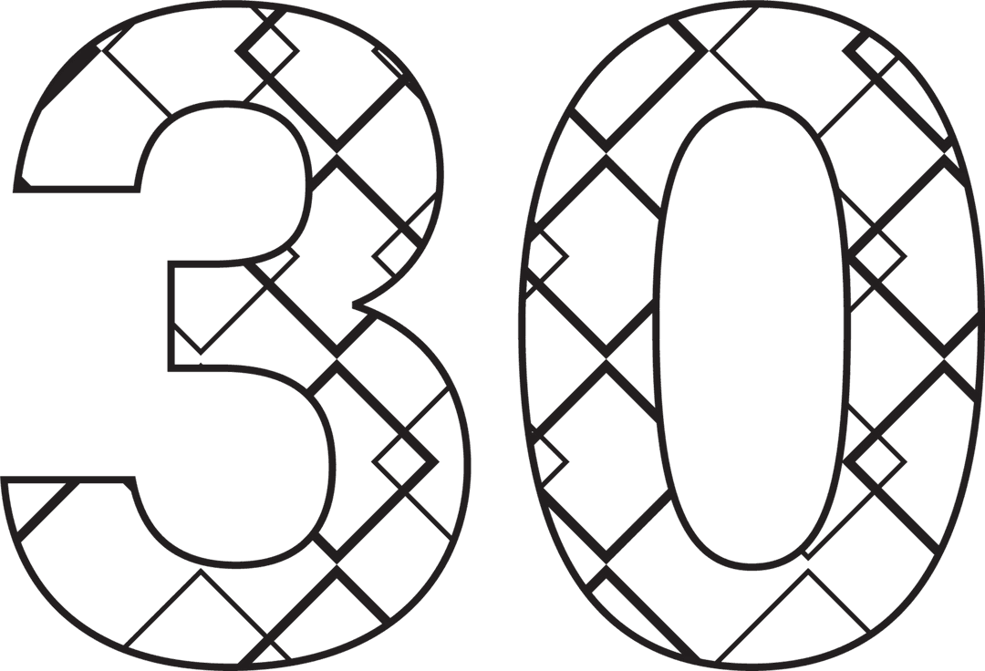 Stylish Number 30 with Pattern on Transparent Background - Download Free Stock Images Pikwizard.com