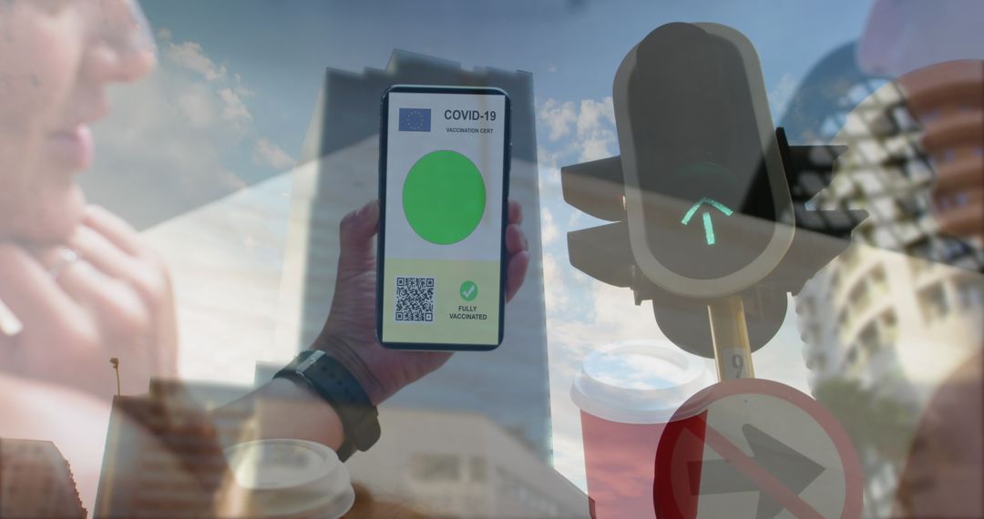 Digital COVID-19 Vaccination Certificate with Traffic Signal Overlay