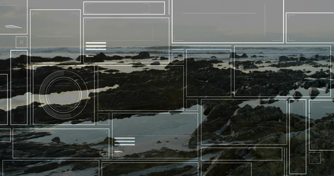 Serene Rocky Shoreline with Tide Pools at Dusk