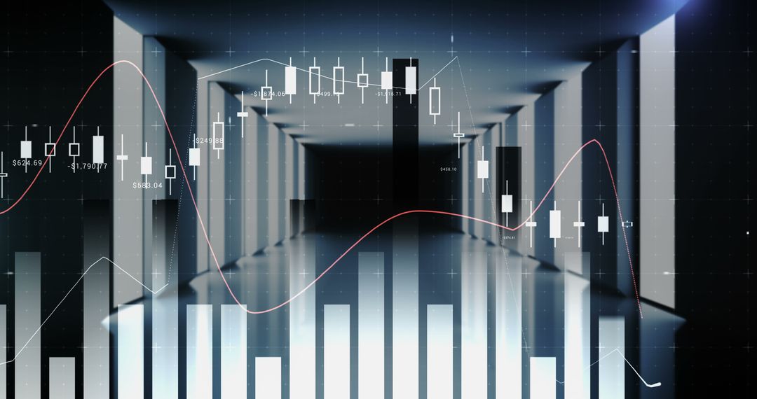 Digital Stock Market Data in Futuristic Tunnel with Charts and Graphs - Free Images, Stock Photos and Pictures on Pikwizard.com