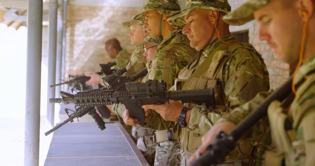 Military Personnel Practicing Marksmanship with Rifles - Free Images, Stock Photos and Pictures on Pikwizard.com