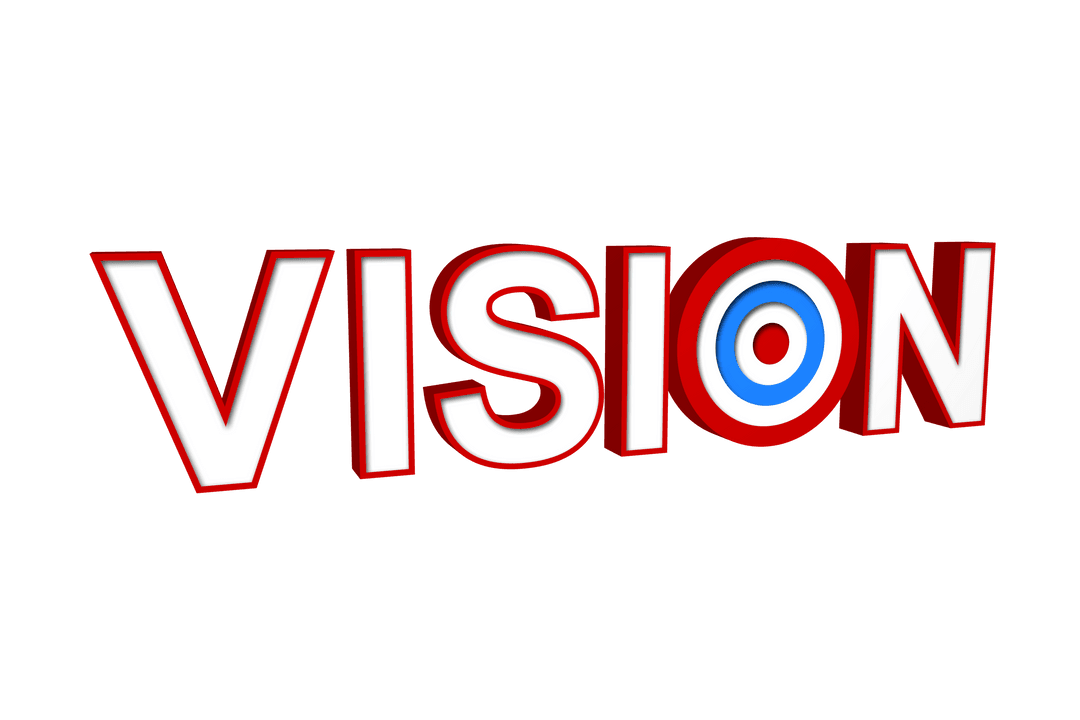 Bold Vision Text Illustration on Transparent Background