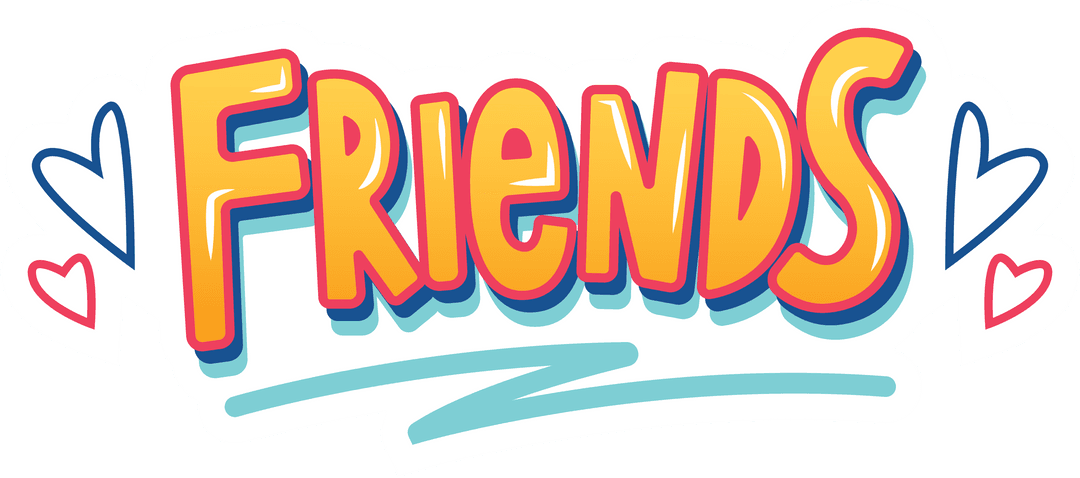 Colorful 'Friends' Text on Transparent Background Vector Art